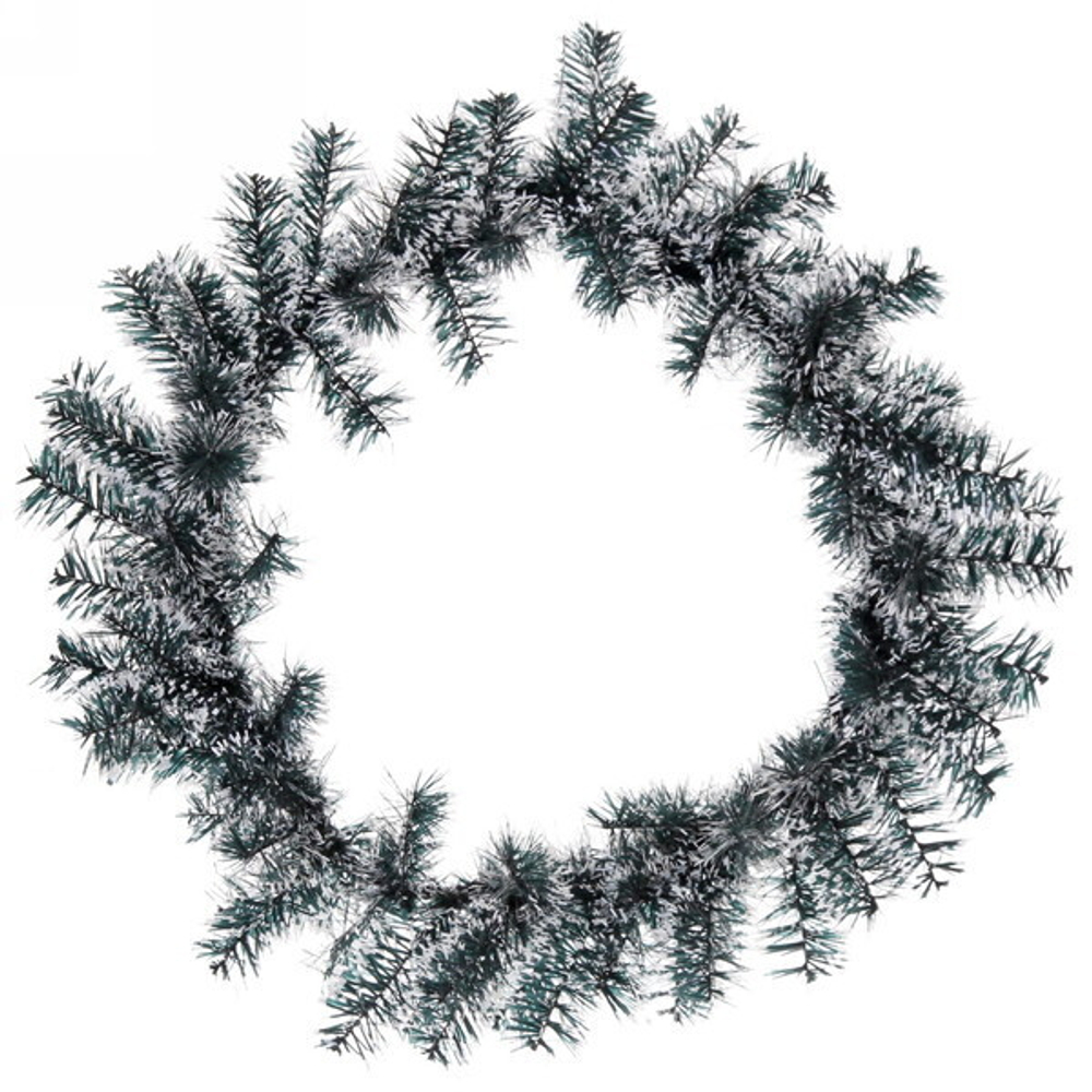 Венок хвойный «Метелица» d-40 см (100 веток), ПВХ белый иней