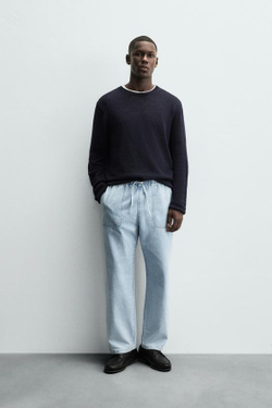 ZARA ЛЕГКИЕ ДЖИНСЫ-ДЖОГГЕРЫ, ВЫЦВЕТШИЙ СИНИЙ