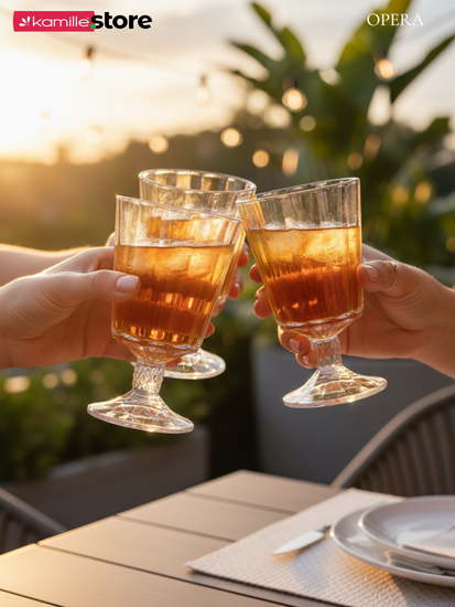 Набор бокалов 6 шт. 270 мл. на ножке, стеклянные с огранкой OPERA