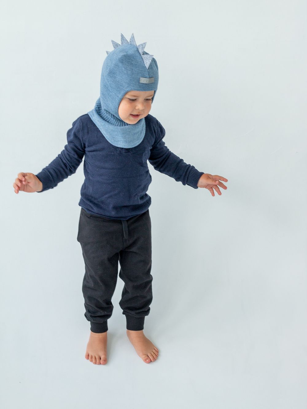 Шлем весенний/осенний вязаный (Деним) ОРЕО*