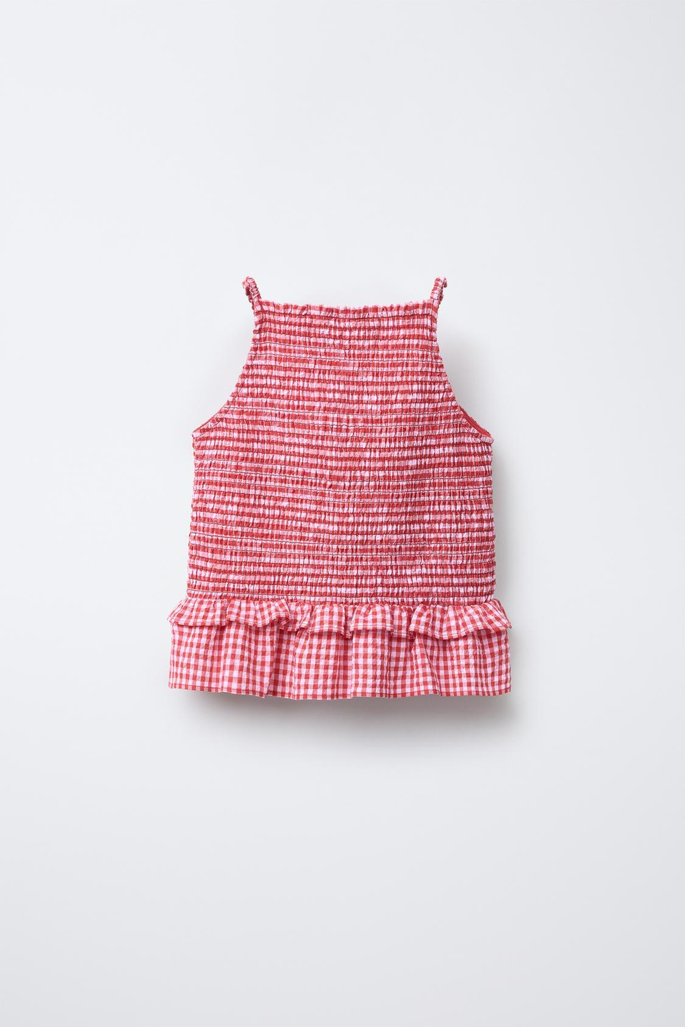 ZARA ТОП-ХАЛТЕР В КЛЕТКУ ВИШИ, КРАСНЫЙ