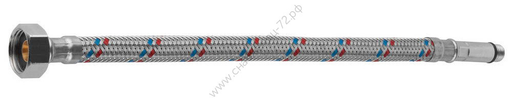 ЗУБР 1/2″, 0.5 м, гайка-штуцер, Гибкая подводка для смесителей с удлиненным штуцером (51003-050)