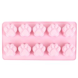 Форма для льда и шоколада "Лапки" 21,5х11х1,6см (силикон) (без упаковки)