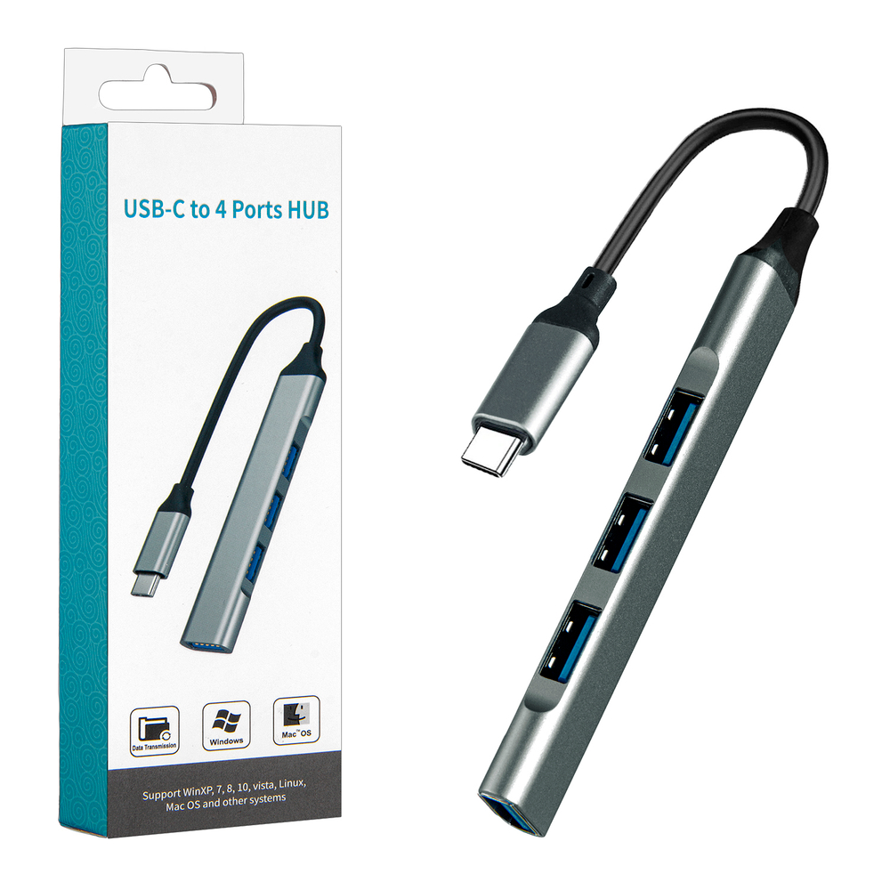 HUB Type-C Port на 4USB OT-9701 (серый)