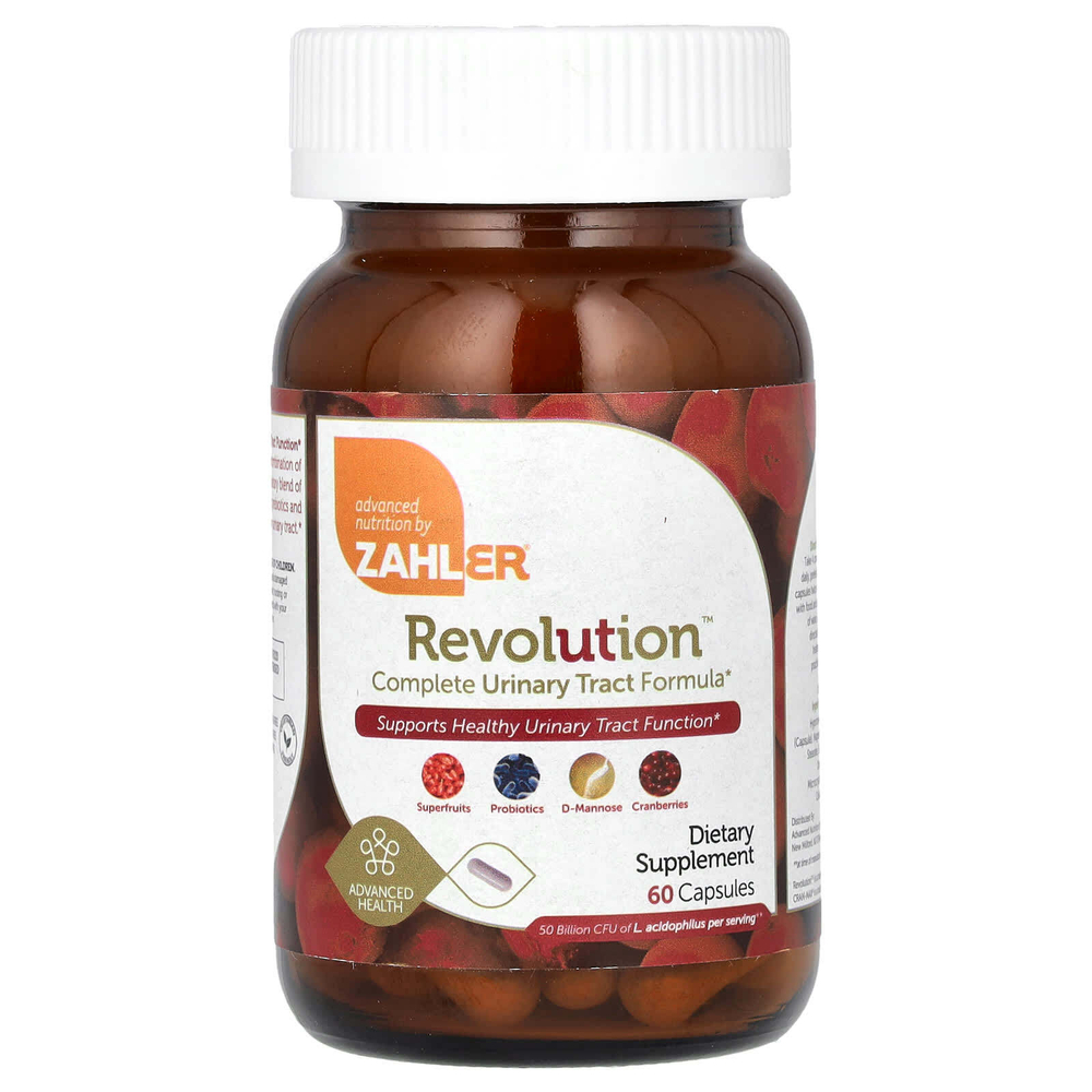 Zahler, Revolution, комплексное средство для здоровья мочевыводящих путей, 60 капсул