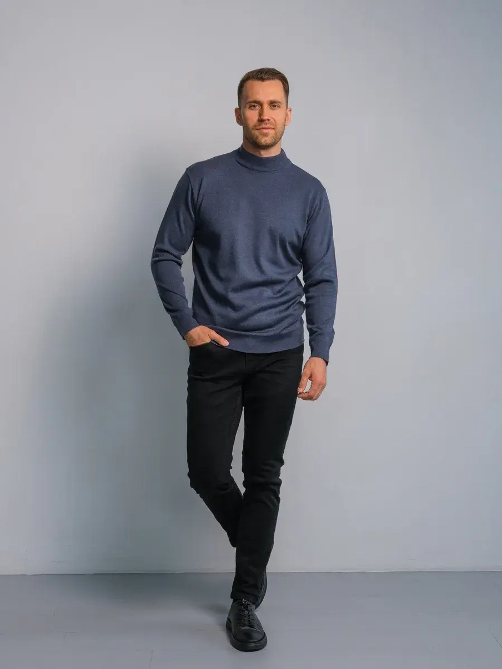 Джемпер Турция тонкий теплый с горлом