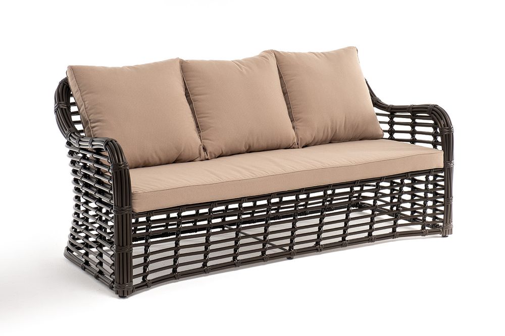 "Ницца" диван из искусственного ротанга трехместный, цвет бронзовый