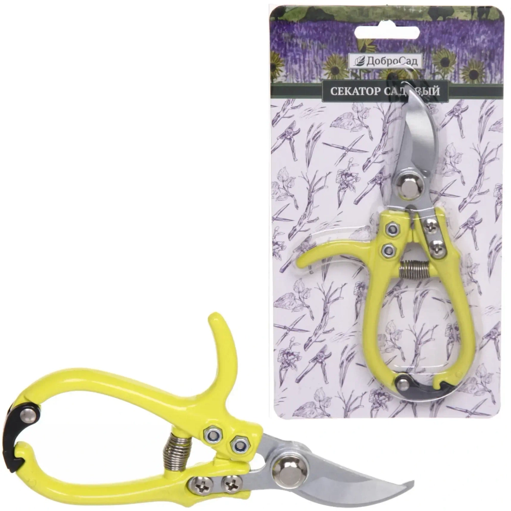 Секатор плоскостной 6» (15,5см) «Цветочница» металлические ручки ДоброСад