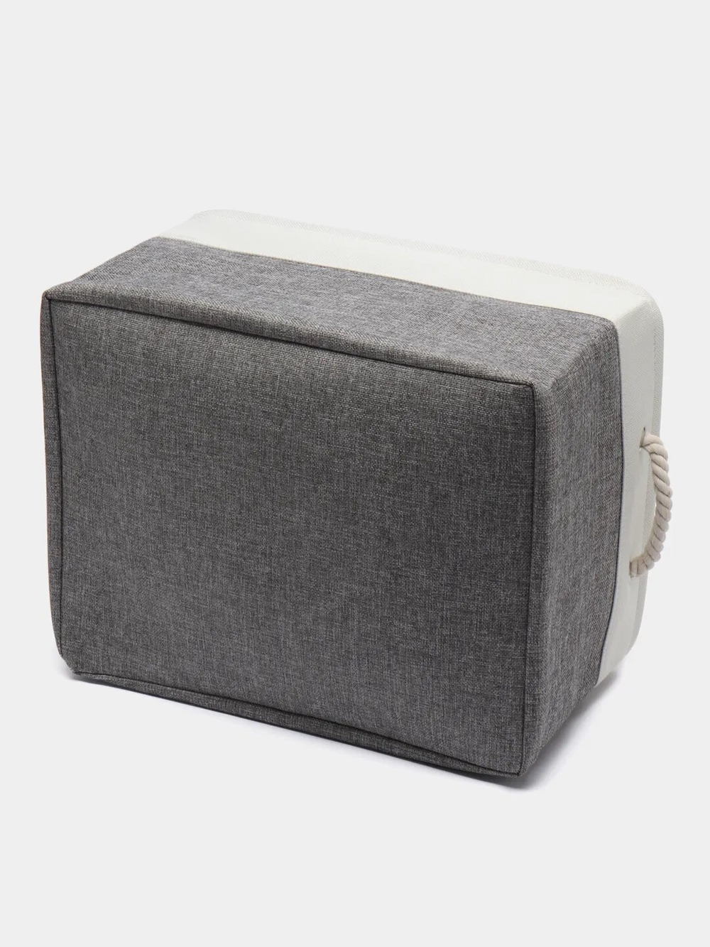 Корзина текстильная для хранения, вещей, белья, игрушек, документов, кофр 45х35х25см, серая