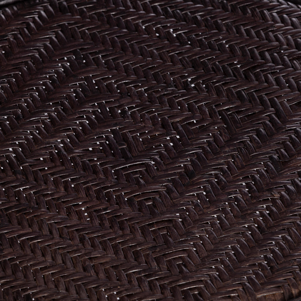 Комплект "PELANGI" (стол со стеклом + 4 кресла) с подушками, ротанг, кресло 65х65х77см, стол диаметр 64х61см, walnut (грецкий орех)