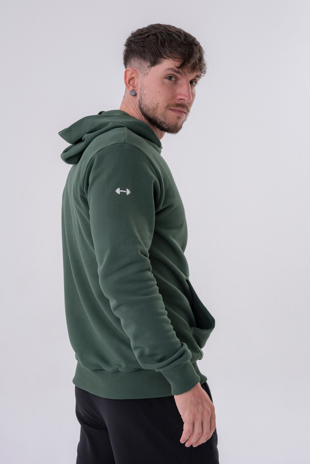 Мужская толстовка Nebbia Pull-over Hoodie with a Pouch Pocket 331 Green