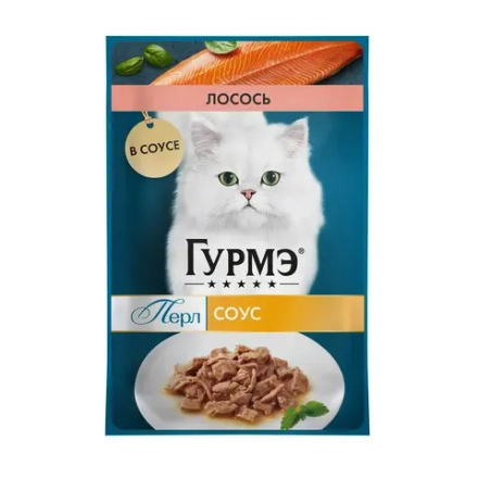 Лосось в соусе 75г влажный корм для кошек Гурмэ Перл