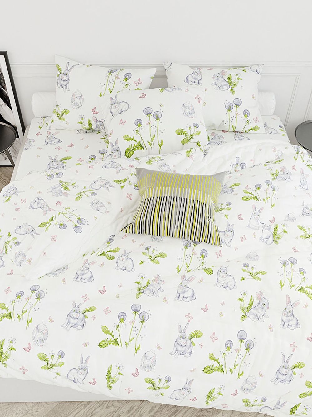 Простынь Сказка "Кролики" 240х215 см, поплин