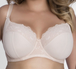 Бюстгальтер на косточках с мягкими чашками plus size и кружевом (Размер: 105D) (Цвет: телесный)