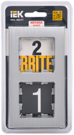 BRITE Рамка 2 -местная РУ-2-1-БрА металл алюминий IEK