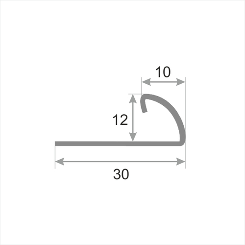 Профиль из нержавеющей стали под плитку SR003-12H глянец 2700 мм