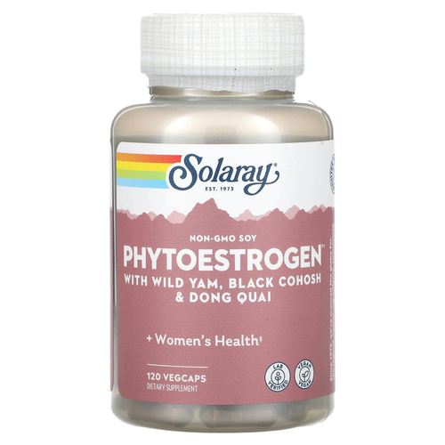 Solaray, Phytoestrogen, фитоэстроген, с диким ямсом, воронцом кистевидным и дудником китайским, 120 растительных капсул VegCap