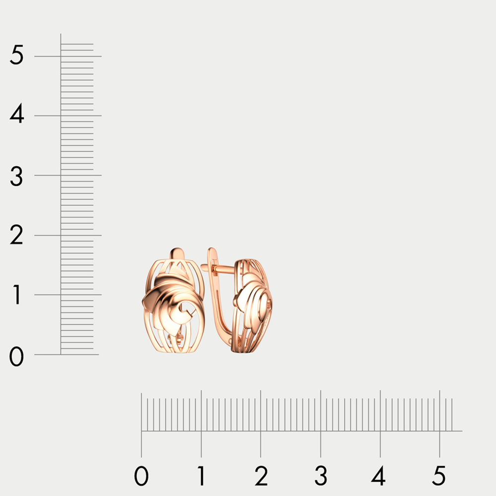 Серьги женские без вставок из розового золота 585 пробы (арт. 40190300)