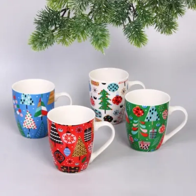 Кружка керамическая 350мл «Новогодний микс», микс 4рисунка