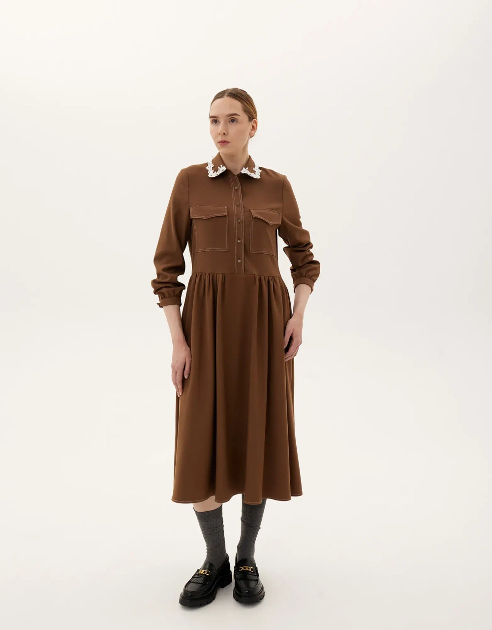 Платье «Школа», коричневый