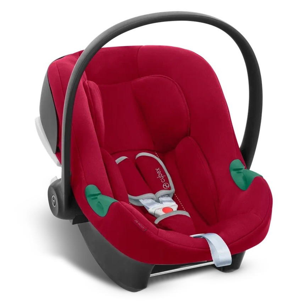 Коляска 3 в 1 Cybex Priam IV Matt Black complete и автокресло Aton B2 i-Size Dynamic Red Off White