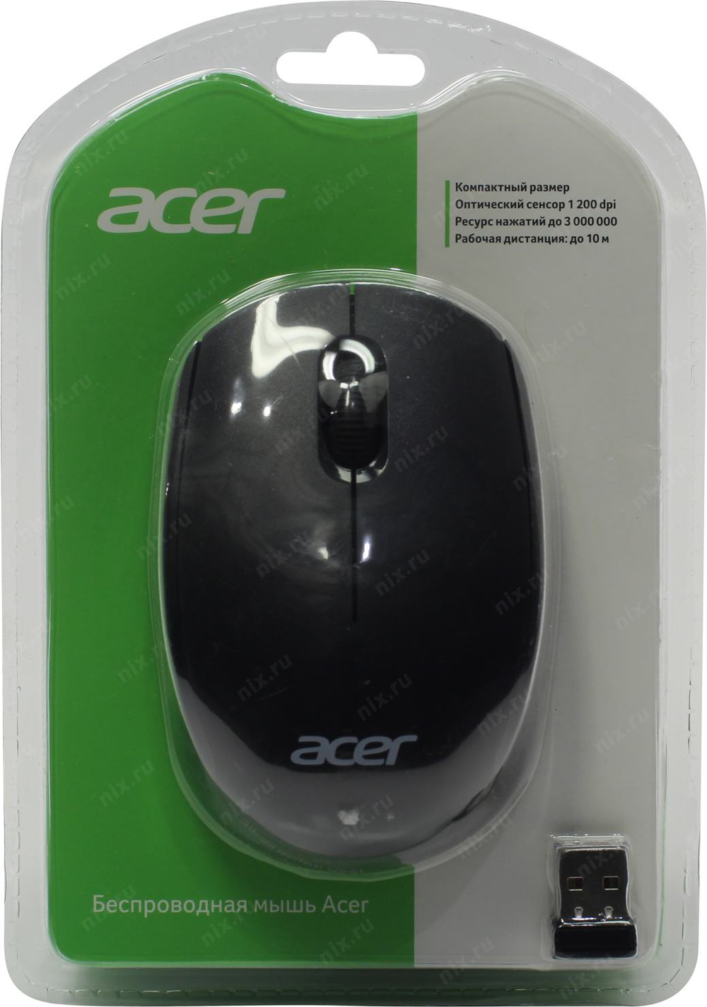 Acer Wireless Optical Mouse OMR020 <ZL.MCEEE.006> (RTL)  USB  3btn+Roll