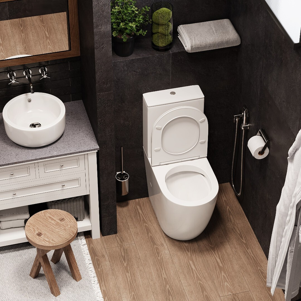 Унитаз BELLA напольный безободковый высокий Ceruttispa CT8709 (620х385х920)