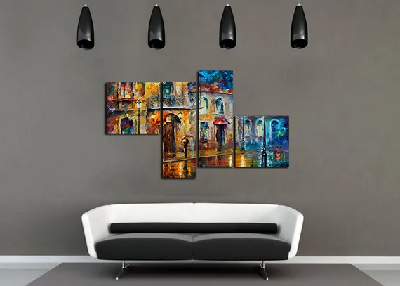 Модульная картина "Дождливый вечер "