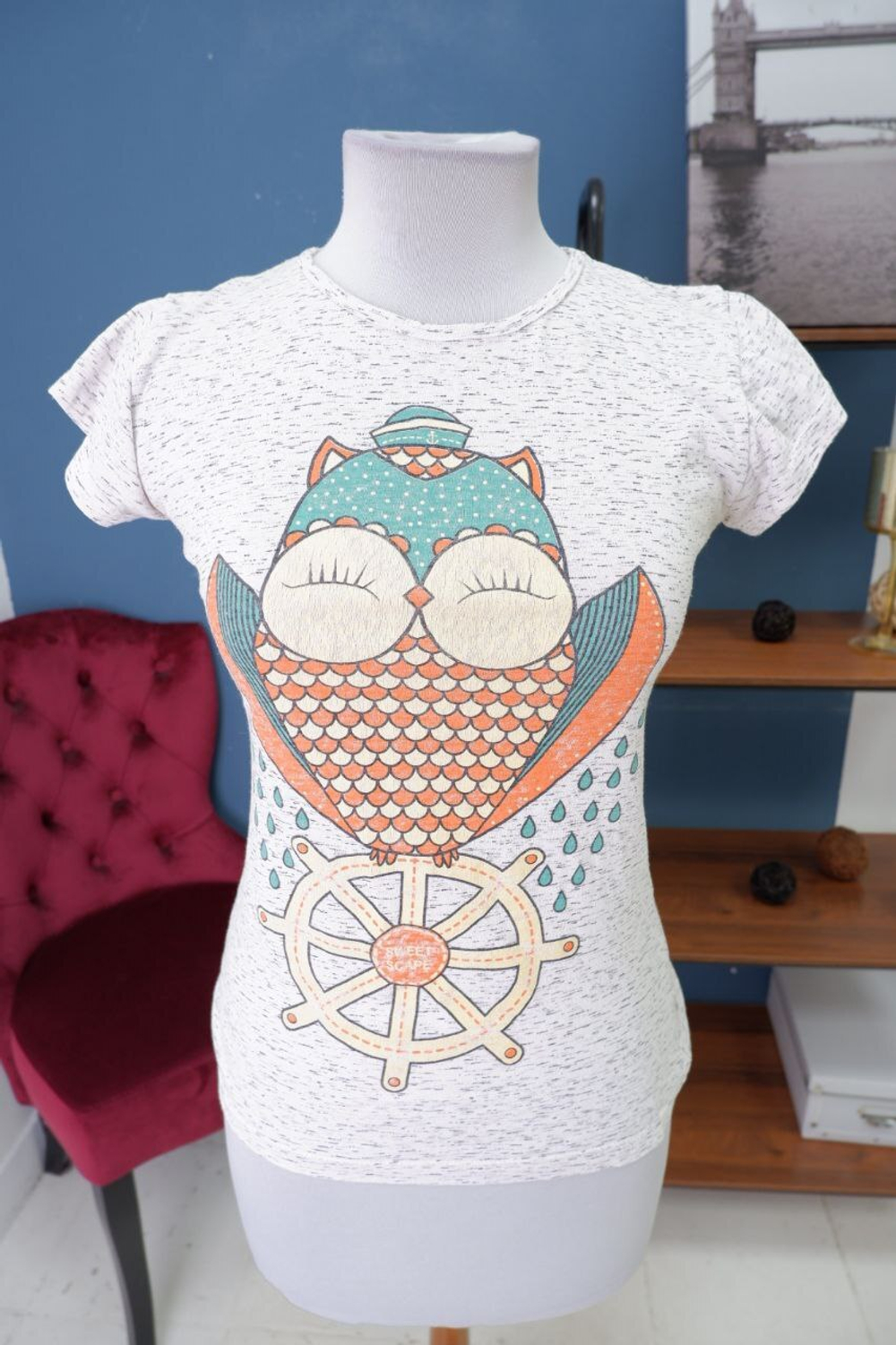 Футболка с принтом совы 42 размер