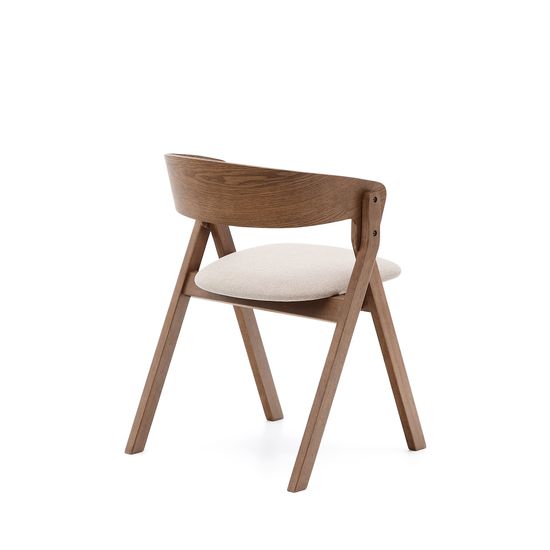 Стул Godia из дерева в цвете венге и бежевого шенилла