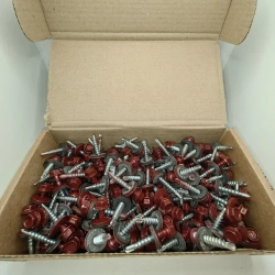 Саморезы кровельные по дереву 4.8х29 RAL 3005 (Винно-красный) 1кг