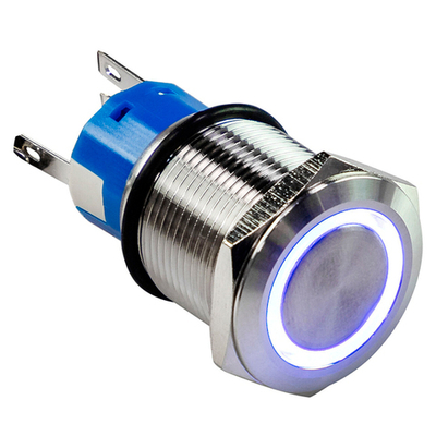 Кнопка нержавеющая OFF-ON с фиксацией 12В 5А, OFF-ON 5P