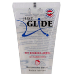 Смазка на водной основе Justglide со вкусом клубники, 50 мл. (Цвет: прозрачный)