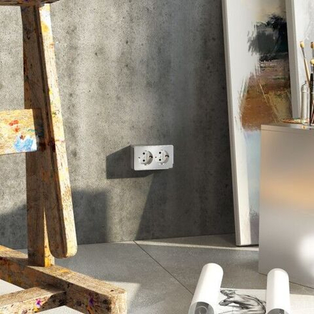 Розетка двойная с заземлением Gallant (серебряный)