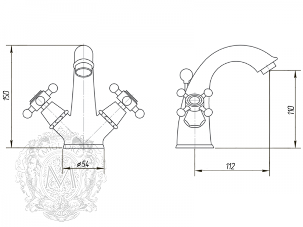 Смеситель для раковины Migliore Lady ML.LAD-934 схема