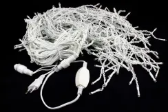 Светодиодный занавес с мерцающим диодом 5*0.7 м., 350 холодных белых LED ламп, белый провод, Winner Light (w.03.6W.350+)