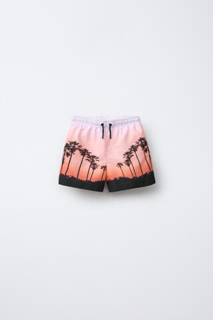 ZARA ПЛАВКИ С ФОТОПРИНТОМ, ОРАНЖЕВЫЙ