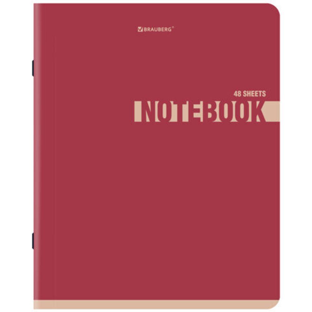 Тетрадь А5, 48 л., BRAUBERG, скоба, клетка, SoftTouch, "NoteColor", (микс в спайке), 405326