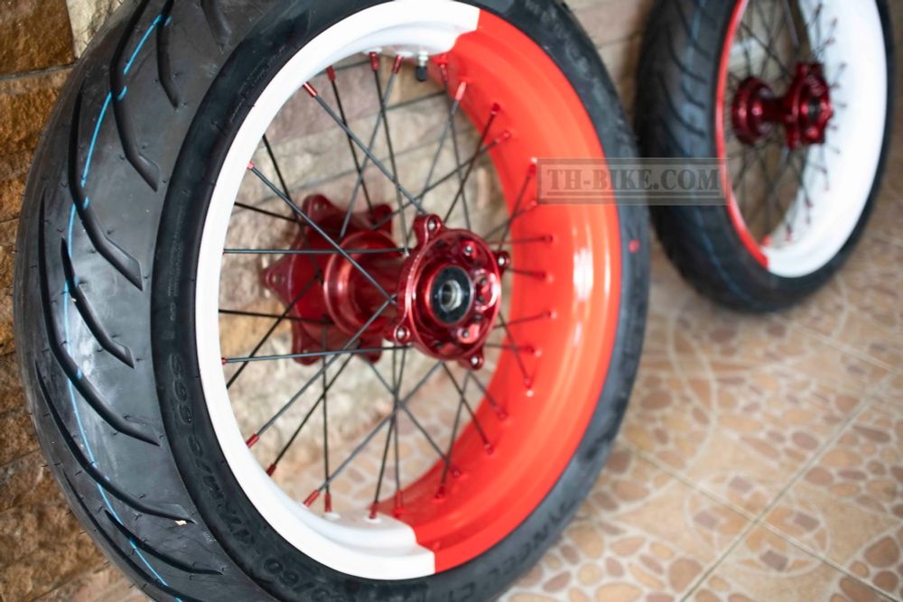 17 inches rim (no tyre) Motard Wheel Conversion Kit Honda CRF250L, Rally250, CRF250M 2012-2020. Red-White