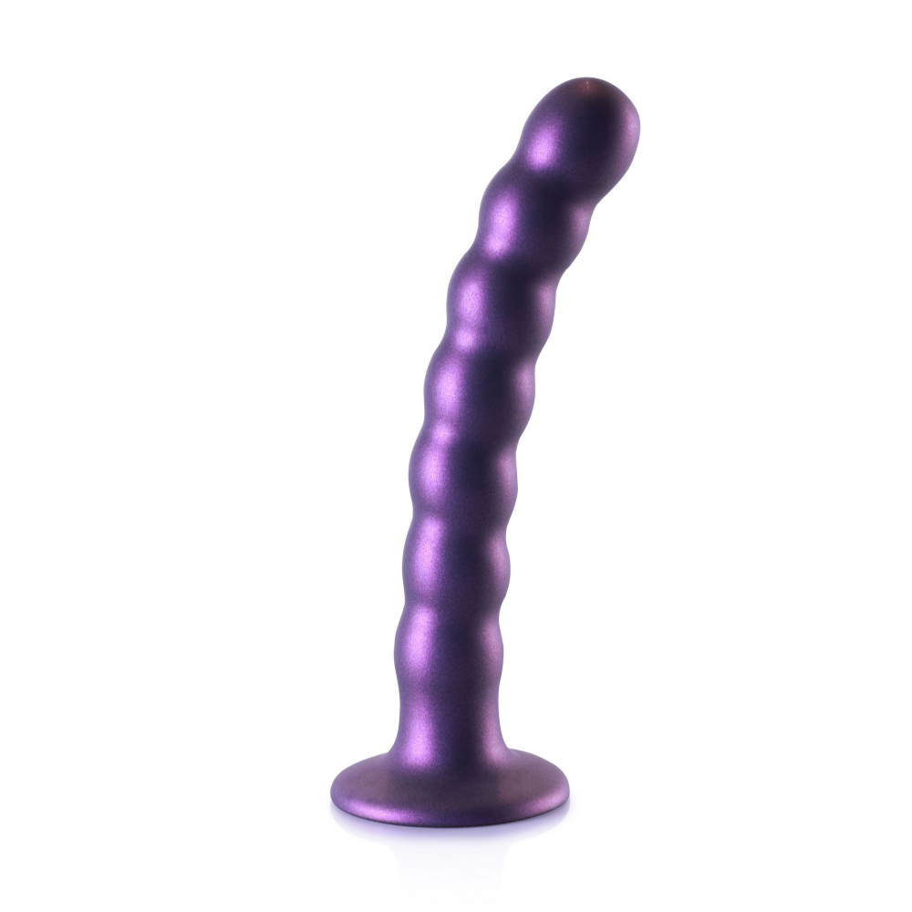 Фиолетовый фаллоимитатор Beaded G-Spot - 17 см. (Цвет: фиолетовый)