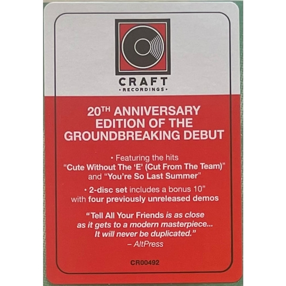 Taking Back Sunday / Tell All Your Friends (20th Anniversary Edition)(LP+10" Vinyl EP)