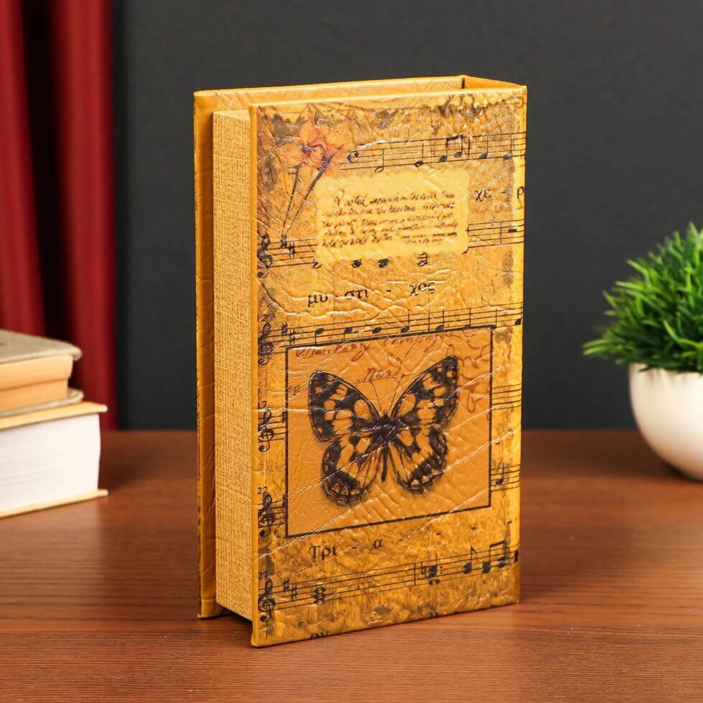 Сейф-книга дерево "Музыка" кожзам 21х13х5 см