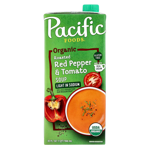 Pacific Foods, органический суп из обжаренного красного перца и томата, 946 мл (32 жидк. унции)