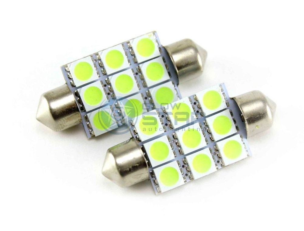 Светодиодная лампа C5W 39мм-9 SMD5050, 1шт