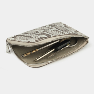 Мини-кошелек Aven из кожи питона натурального цвета