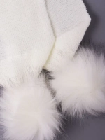 Шарф зимний вязаный с помпонами для детей