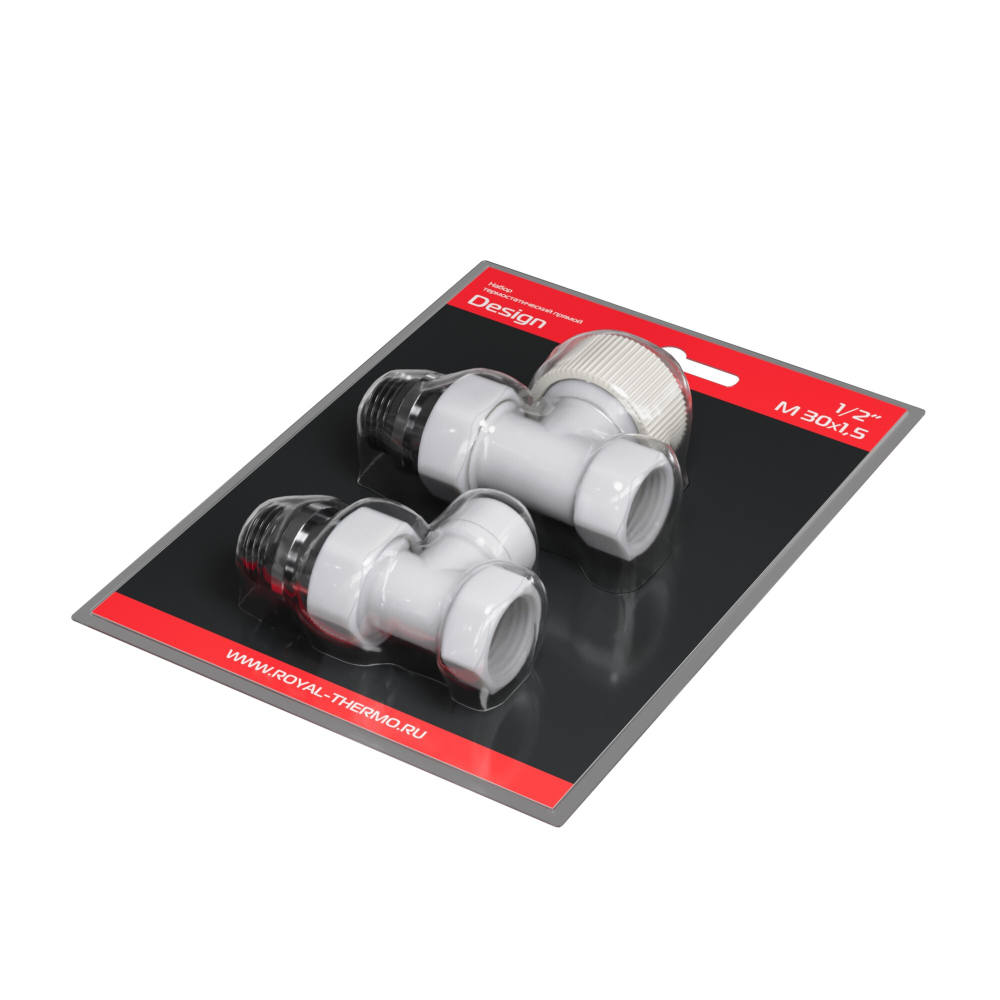 Набор термостатический прямой Royal Thermo Design 1/2quot;М30х1,5 (Белый)