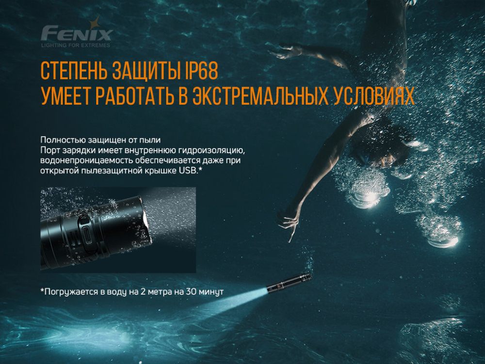 Набор Fenix PD36R LED Flashlight+E01 V2.0, PD36RE01V20