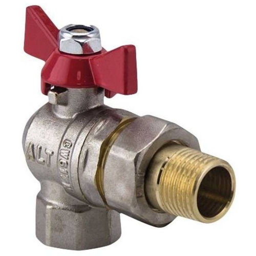 Кран шаровой полный проход c накидной гайкой угловой бабочка 1", ALTSTREAM