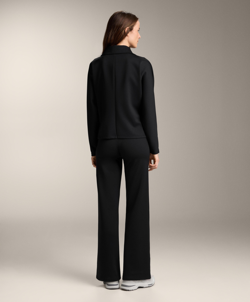 OYSHO Брюки прямого кроя с эффектом неопрена, черный